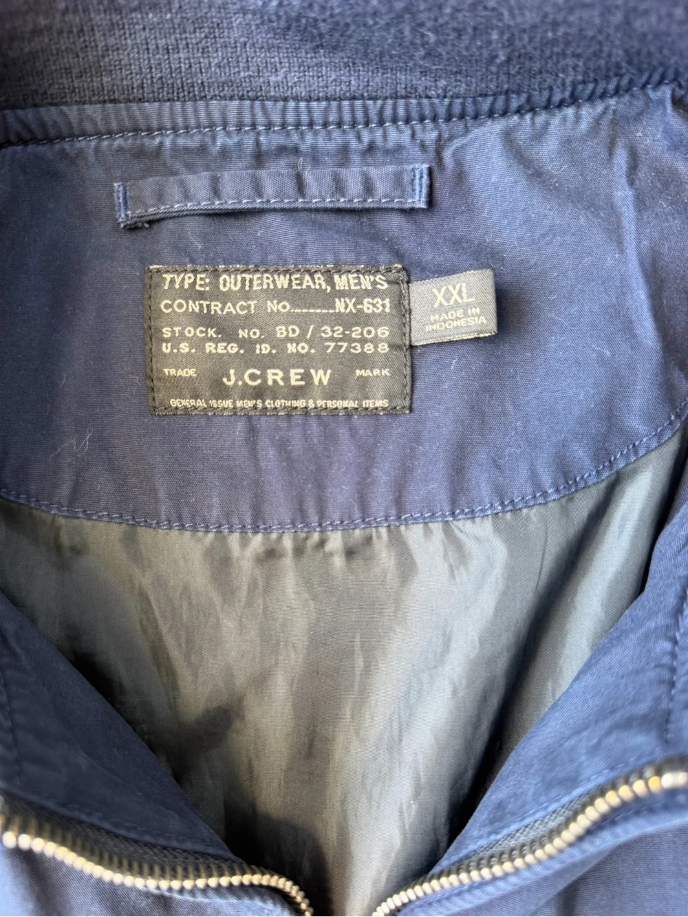 J. Crew Navy Zip Bomber Jacket
